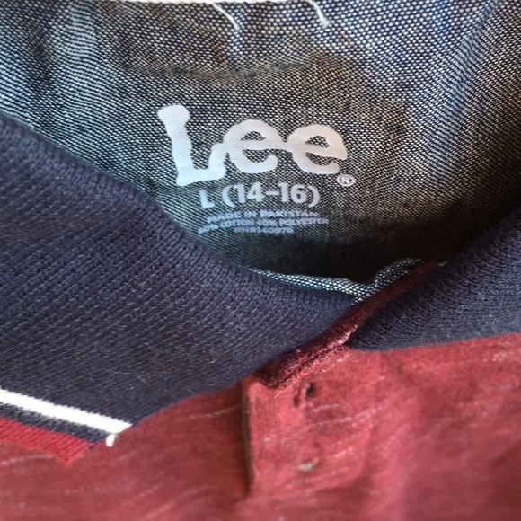 A red and navy lee polo - Picture 4 of 4